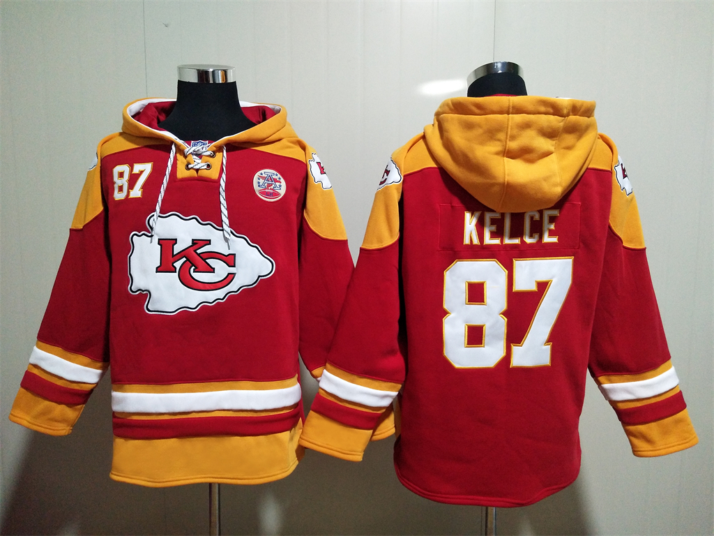 Kansas City Chiefs #87 Travis Kelce Hoodies Sweatshirts with Customized Design Embroidered Jerseys->kansas city chiefs->NFL Jersey